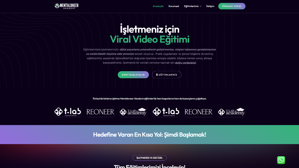 Mentaloneer Akademi Web Sitesi, Lead Reklamları ve Meta Reklam Eğitimi Rehberi