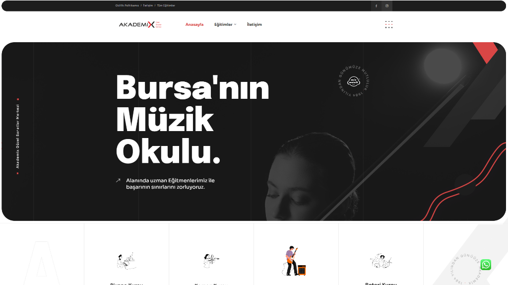 Akademix Müzik Eğitim Merkezi Web Sitesi ve Full Dijital Pazarlama